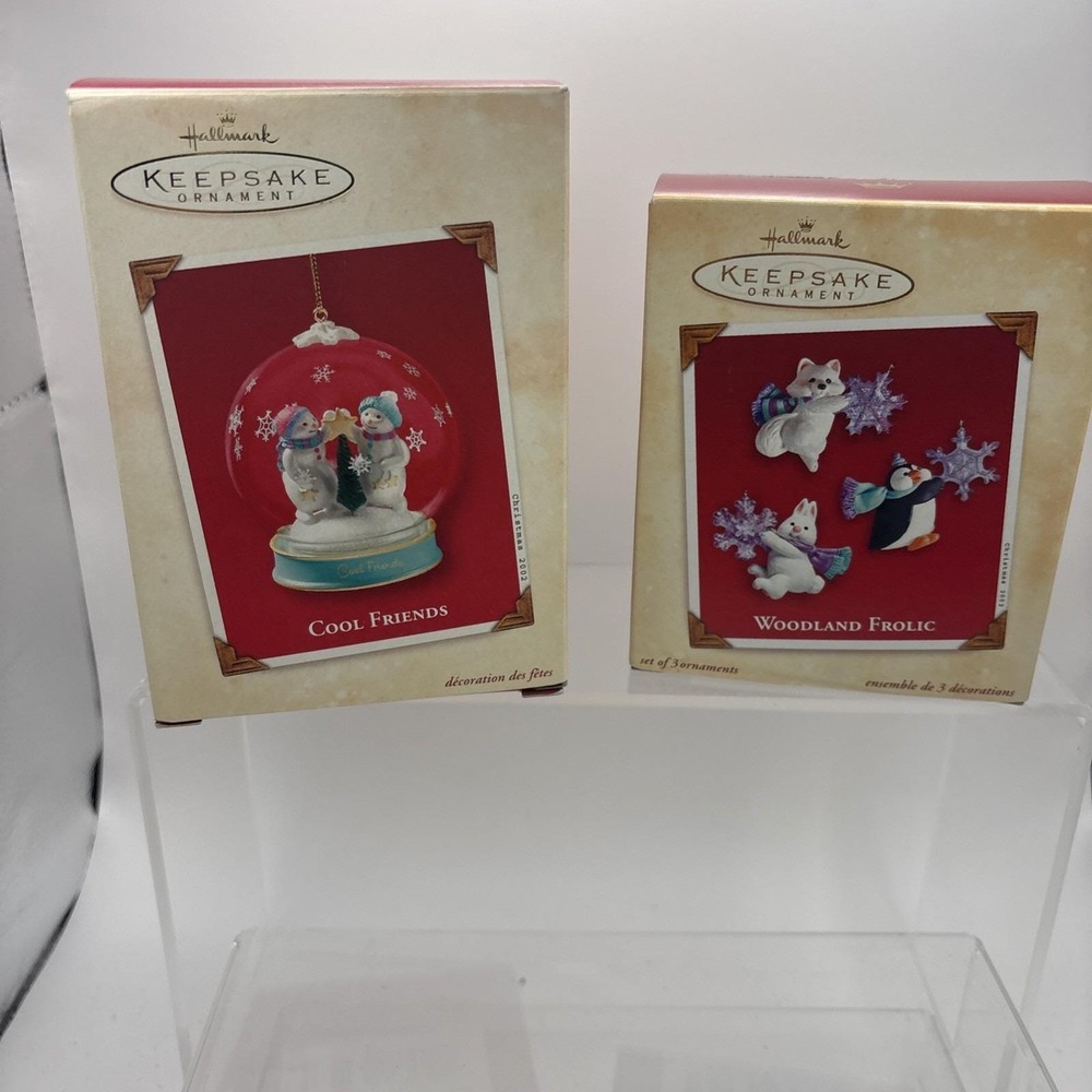 Hallmark Keepsake Ornaments~Lot of 2~Woodland Frolic and Cool Friends~NIB